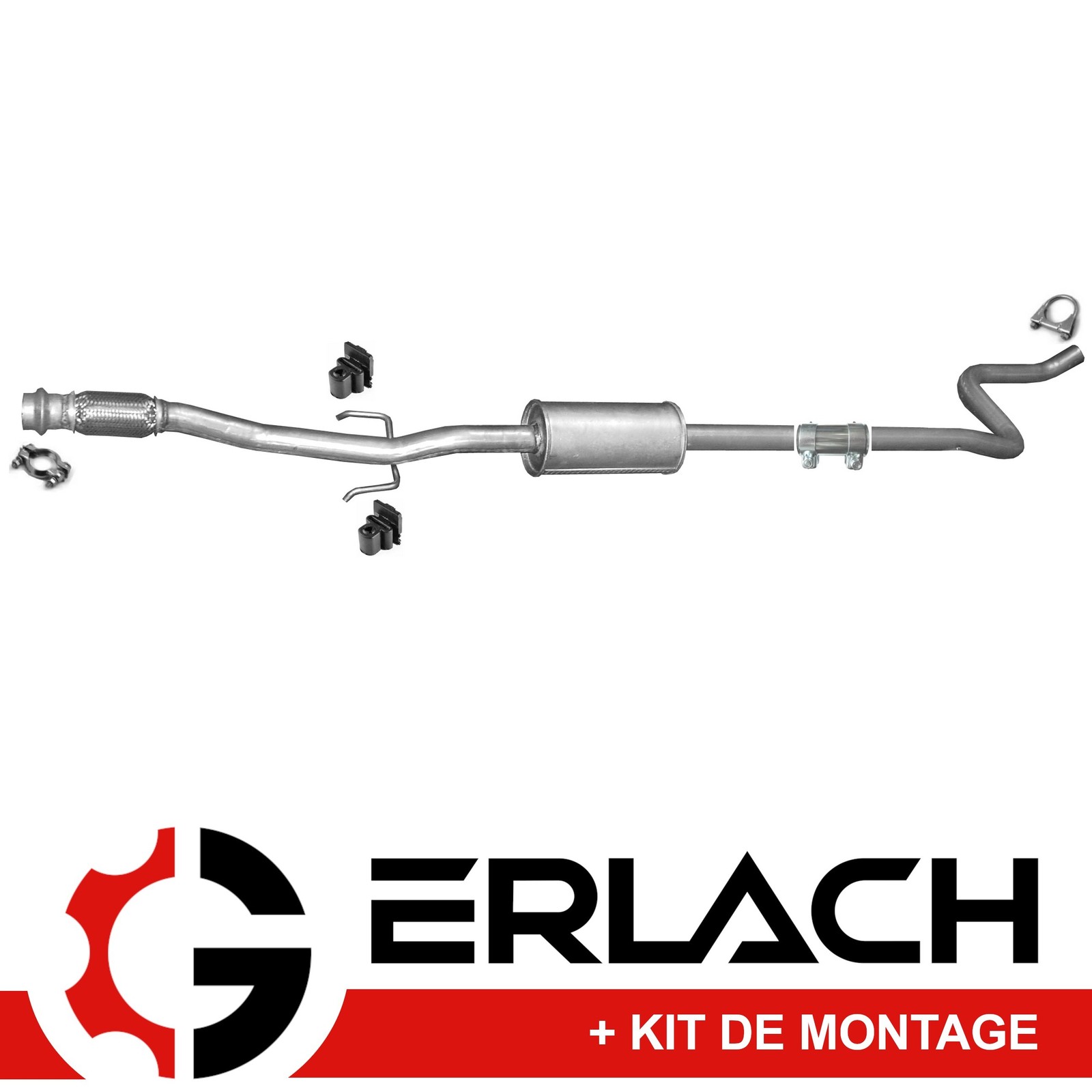 Silencieux intermédiaire d'échappement Citroën Peugeot 1.4 1.6 essence et diesel tube 4404