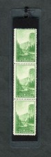 1934 YOSEMITE NATL., LAMINATED BOOKMARK W/REAL U.S. POSTAGE STAMPS. NEW! #740