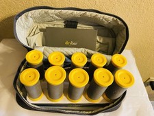 Drybar Hot Rollers Set Ceramic w/ Travel Case Gray/Yellow no Clips