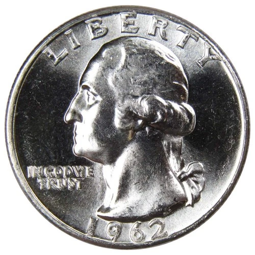 1962 Washington Quarter BU Uncirculated Mint State 90% Silver 25c US Coin