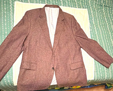 Stafford Men  s Classic Fit Gray Tweed Sport Coat Jacket 48R Linen Cotton