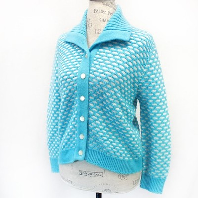 Vintage 60's Jane Marshal grandma core honeycomb sweater cardigan Large