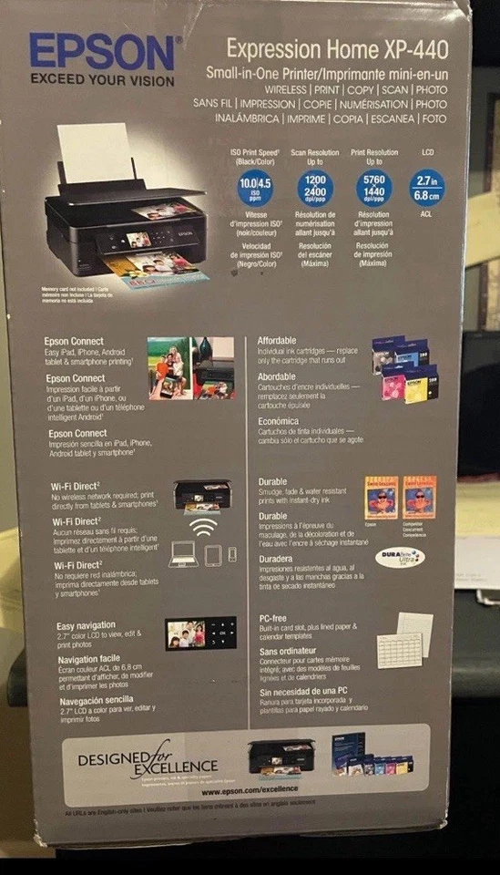Brand NEW Epson Expression Home XP-440 Small-in-One Printer Factory SEALED - Image 2 of 3