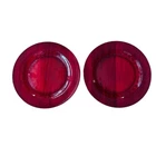 Set of 2 Anchor Hocking Vintage Ruby Red cranberry Glass Salad Plates 9in Round
