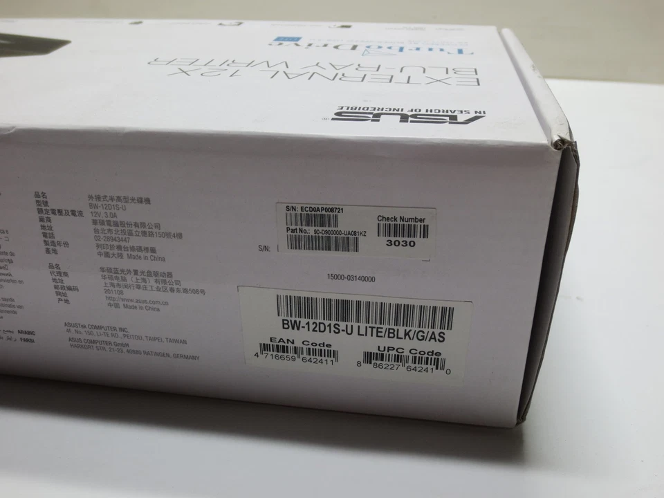 Внешнее устройство записи Blu-Ray ASUS USB 12x для Apple Mac Windows, BW-12D1S-U - Изображение 4 из 4