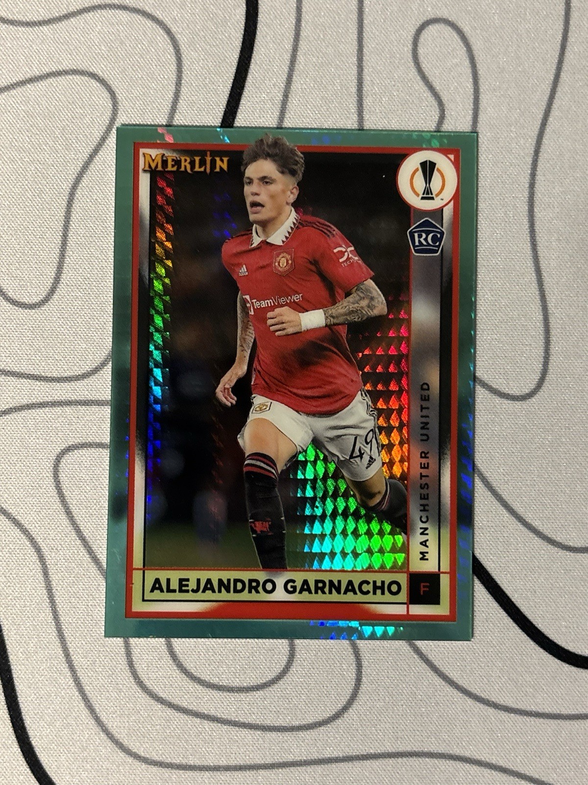 2022-23 Topps Merlin UCC - Alejandro Garnacho #96 Aqua Prism Refractor (RC)