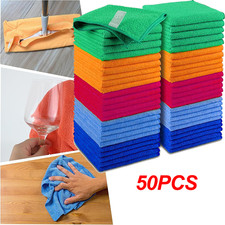 Microfiber Cleaning Cloth Set of 50 Towel Rag Car Polishing Detailing No-Scratch