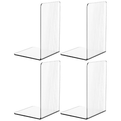 4 Pcs Acrylic Bookends Book Support Book End Decorative Bookends Book Stopper