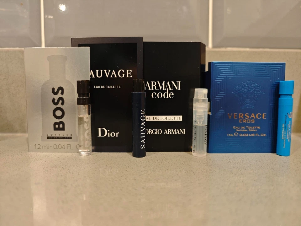 ASSORTED 4 x Mens Perfume SET 2 Mini Vial Sprays - Please See Description