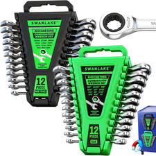 24-piece Combination Ratchet Wrench Set Metric 6-18mm Sae 14-34 Wre 24-piece Combination Ratchet Wrench Set Metric 6-18mm Sae 14-34 Wre