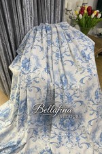 DORMA Blue & White Curtains, L 72” x W 68”