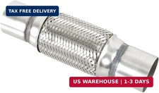 2" X 6" /10" Universal Stainless Steel Exhaust Flex Pipe,Double Braid Exhaust Fl