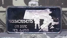 *HAMILTON MINT* 1oz .999 Silver Bullion *MASSACHUSETTS* 6th State Art Bar ECC&C