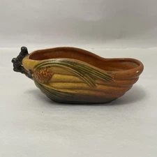 Roseville Pottery “ Pine Cone Modern  “ Deep Blue Boat Planter # 455-6” In 1953