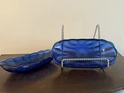 Vtg Anchor Hocking Cobalt Blue Glass Dish For dessert - set of 2