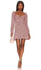 NWT ASTR the Label Carmella Mini Dress in Black & Pink Floral, Size L