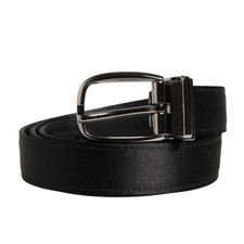 DOLCE & GABBANA Belt Men Black Classic Leather Metal Buckle 90cm / 36in 220usd
