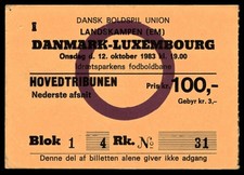 Boleto 1983 Dinamarca vs. Luxemburgo WC/EURO Qualifier 41112