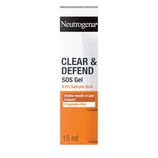 Neutrogena Clear and Defend SOS Gel (15ml), Oil-Free 15 ml (Pack of 1), white 