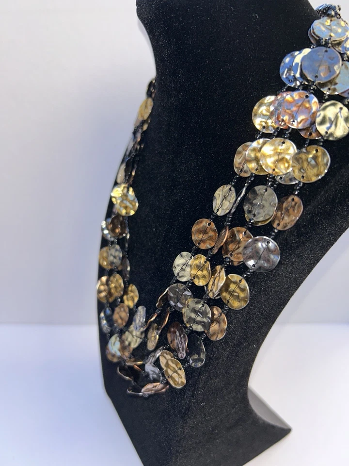 Collar Chico’s 5 hebras multicolor concha disco llamativo - estilo boho en capas Foto 4 de 4