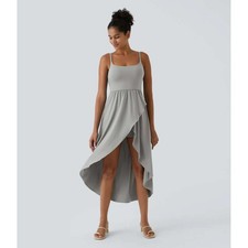 NWT Halara Breezeful High Low 2-Piece Pocket Flowy Midi Quick Dry Casual Dress M