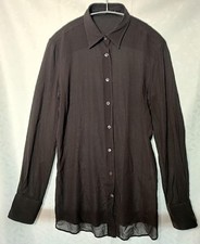 Dolce & Gabbana L/S Silk Sheer Shirt Black Size 40 DG1225244