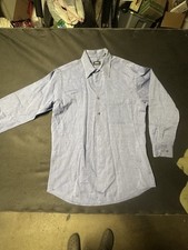 BOSS Hugo Boss Men's Blue 100 Cotton Dress Shirt 15.5 Regular Fit Long Sleeve