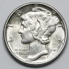 1942-P  Mercury Silver Dime Uncirculated 90% Silver