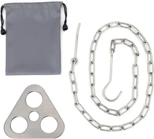 Camping Tripod Board Stainless Steel Campfire with Adjustable Silver 