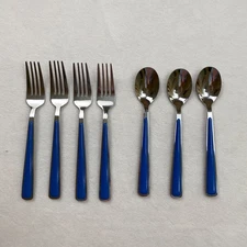 Fiesta Flatware Merengue Stainless Fiestaware 7 pcs Cobalt Blue 3 spoons 4 Forks