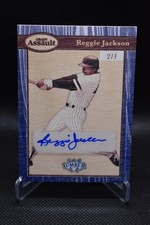 Reggie Jackson Auto /7 2025 Leaf Lumber Grain Assault Blue New York Yankees