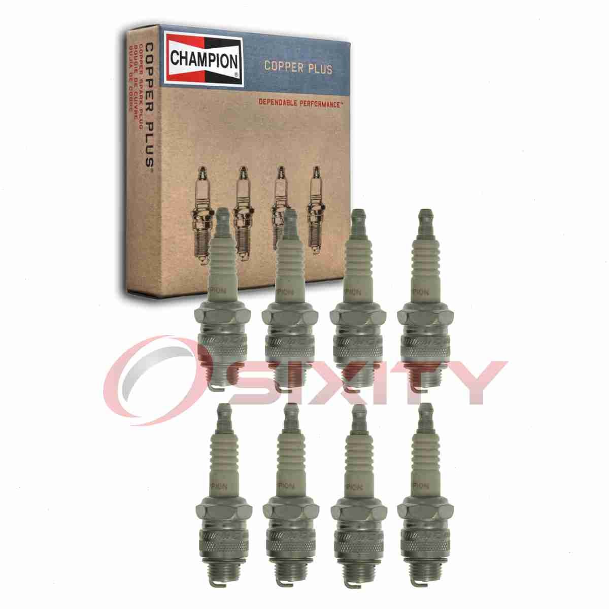 8 pc Champion Copper Plus Spark Plugs for 1969-1970 International 1200D 4.3L bw