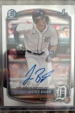 2025 Bowman Chrome - Prospect Autographs Justice Bigbie, Justice Bigbie #CPA-JB