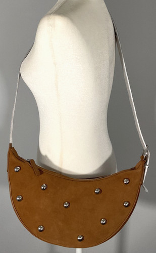 Madewell Stud Essentials Crescent Dried Acorn Sling Bag NWT