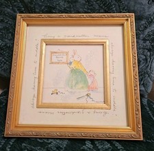 Framed Nursery Art C Marshall Bunny Watercolor Grandmother Bunny  Grandchildren