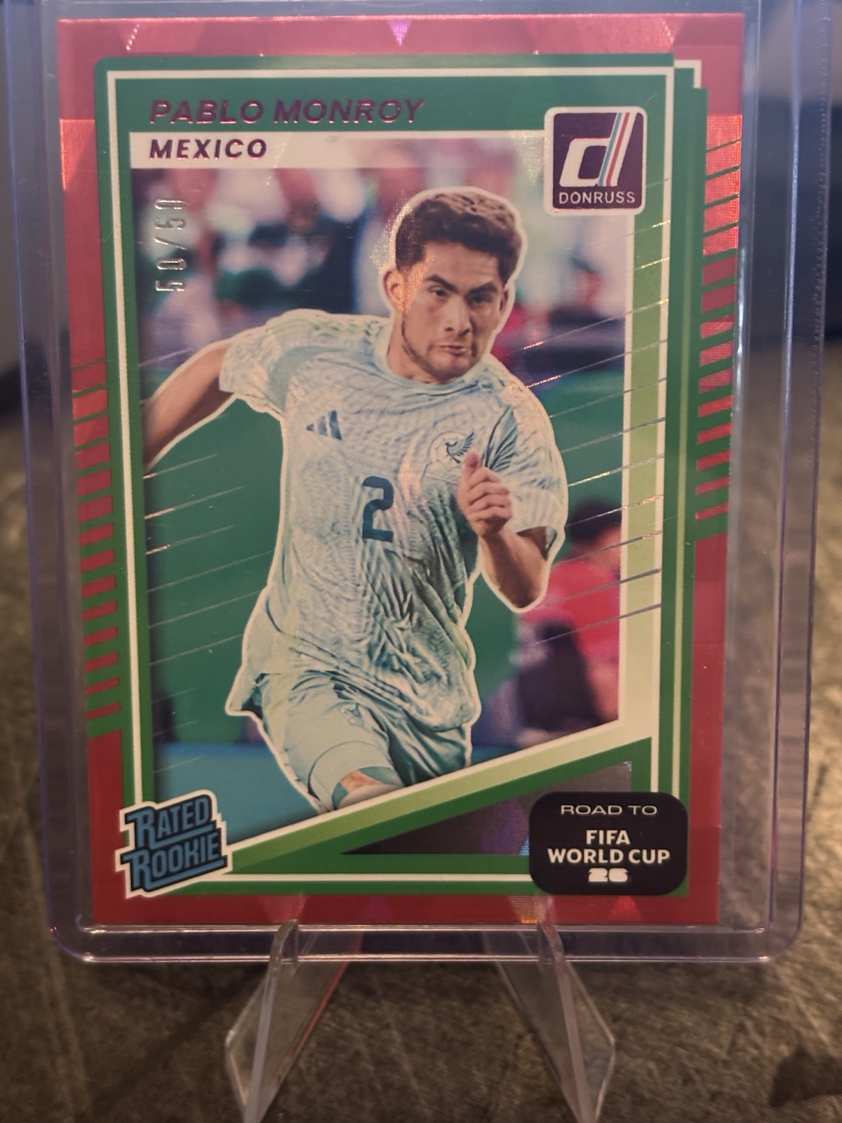 2025-26 Panini Donruss Road To World Cup Pablo Monroy Red Cubic /50 Rated Rookie