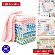 10 Pack Microfiber Cleaning Cloths - All-Purpose, Lint Free, Absorbent