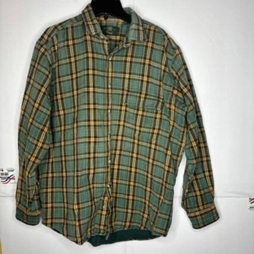 Orvis Plaid Flannel Long Sleeve Button Up Shirt Green Yellow Black Outdoor
Opens in a new window or