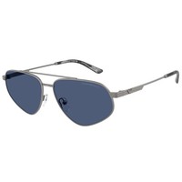 Emporio Armani EA 2156 300380 Matte Gunmetal Metal Pilot Sunglasses Blue Lens
