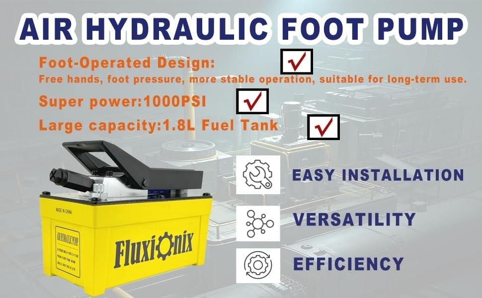 Air Hydraulic Pump Steel Tank Air Actua Treadle Hydraulic Pump with Pipe