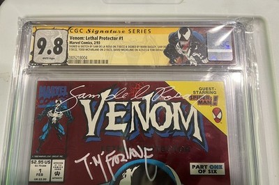 Venom Lethal Protector #1 Gold and Red BOTH SIGNED STAN LEE, ETC