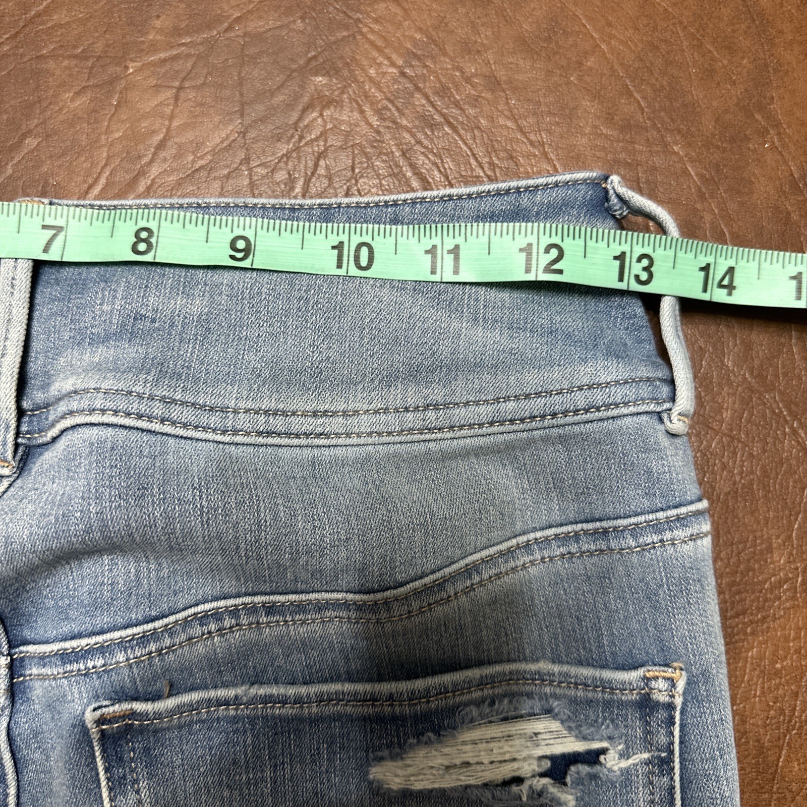 EUC American Eagle Distressed 3 Button Super High… - image 6