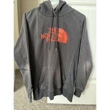 The North Face Women Gray Half Dome Logo Embroidered Hoodie Sweatshirt XL/TG