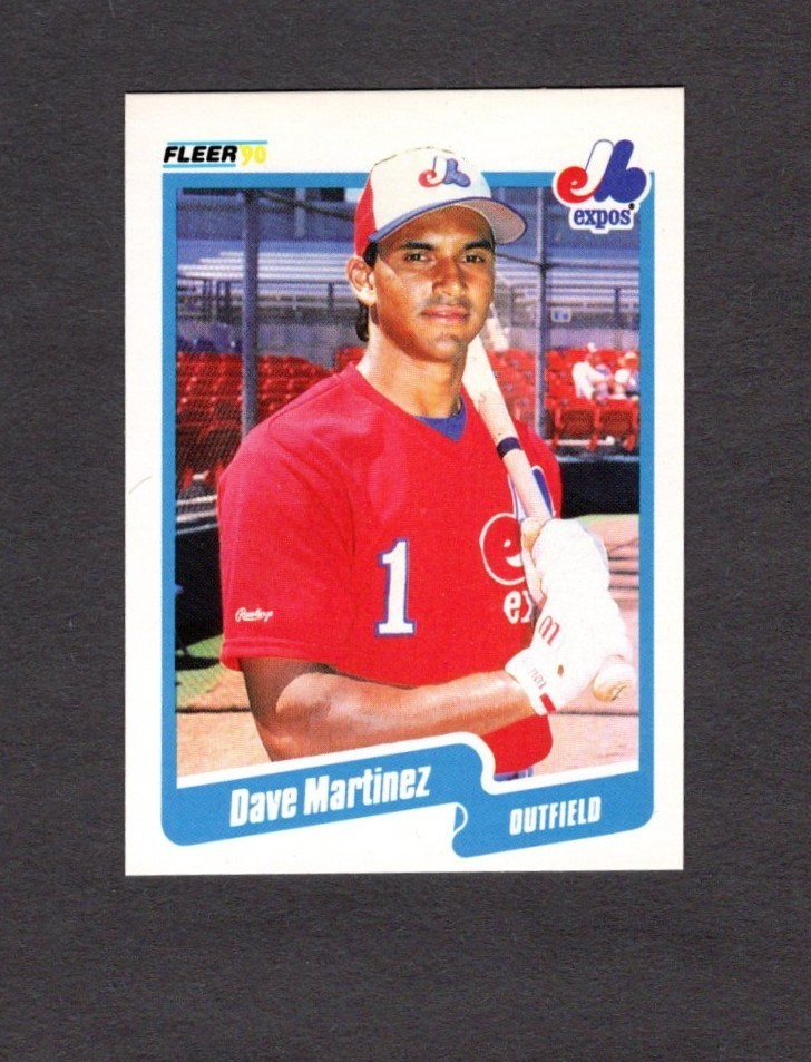 1990 Fleer #353 Dave Martinez '90 in Yellow Error