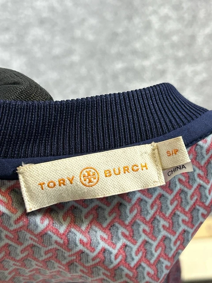 Vestido Tory Burch para mujer pequeño rojo azul blusa con cinturón Foto 3 de 4