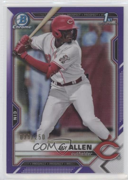 2021 Bowman Draft Chrome Purple Refractor 38/250 Jay Allen #BDC-11 p7m