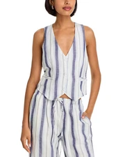 Bella Dahl Women Coastal Stripe Vest Ombre Stripe Size M 0115