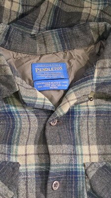 Vintage Pendleton Wool Flannel Shirt Jacket XL Plaid USA Distressed Grunge
