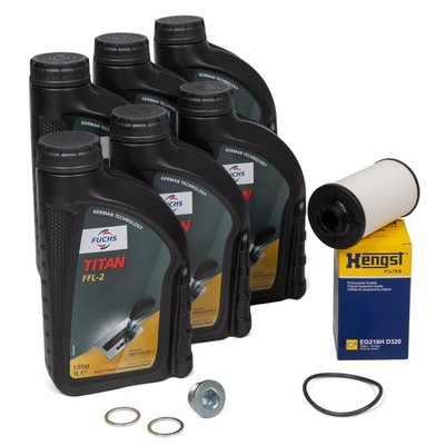 HENGST Getriebefilter + 6L Getriebeöl für AUDI SEAT SKODA VW 6-Gang DQ250