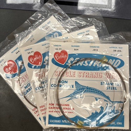 Berkley Stainless Seastrand Leader Material Wire 25 ft 38lb Test .013 Dia 3 Pack - Afbeelding 1 van 2